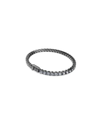 Round Cut Ruthenium Plated Matrix Tennis Bracelet