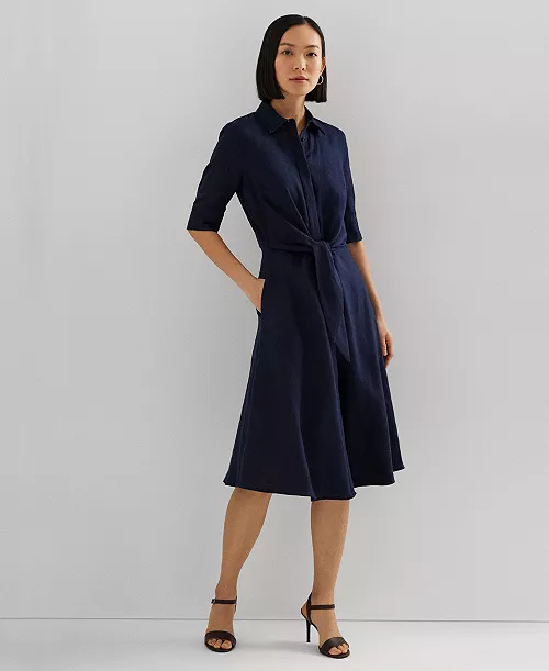 women's linen shirtdress