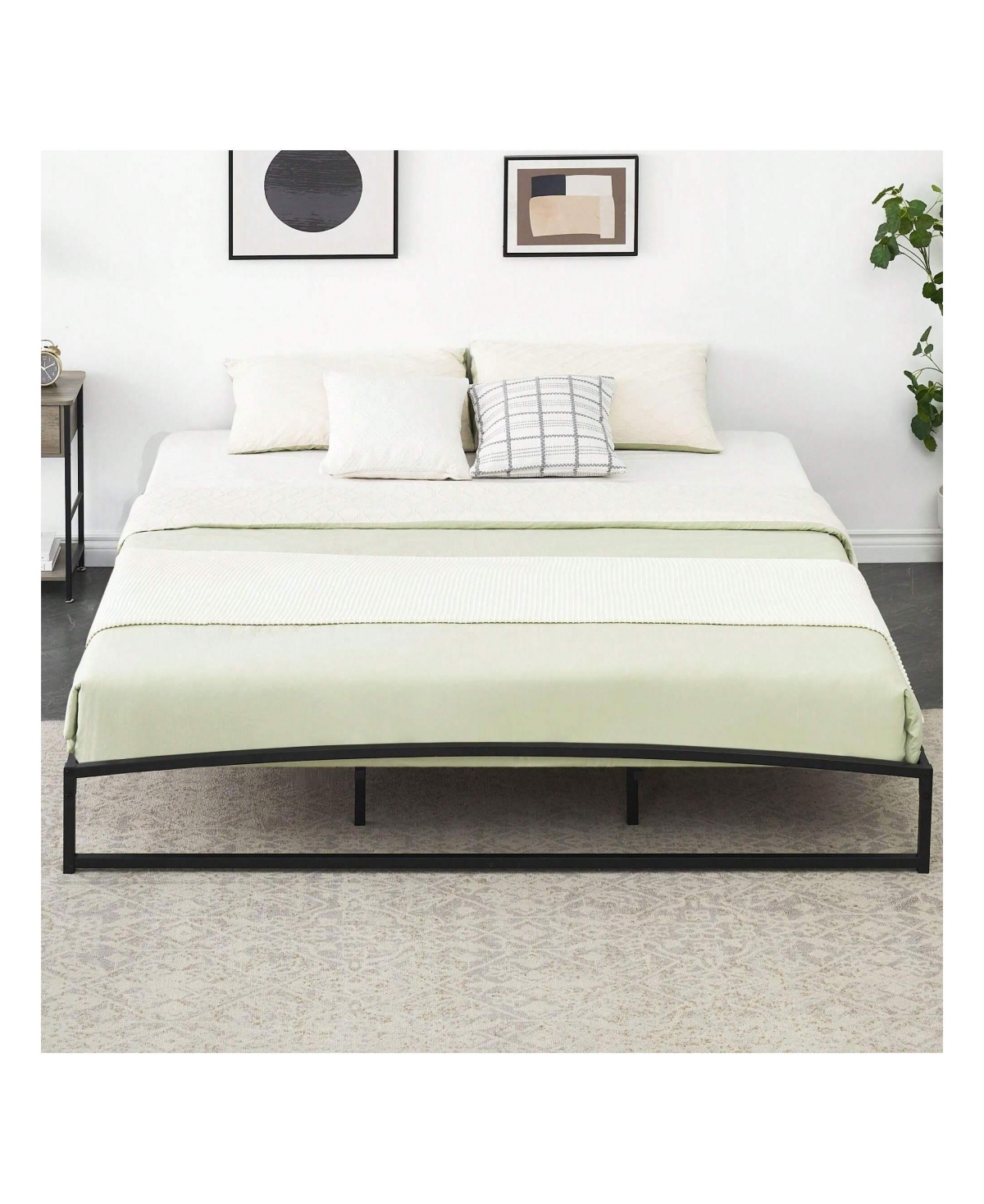 gaomon Bed Frame, 10 Inch Low Profile Platform Bed Frame, Heavy Duty Metal Full Size Bed, Mattress Foundation With Steel Slat Support, 10 Inch Height