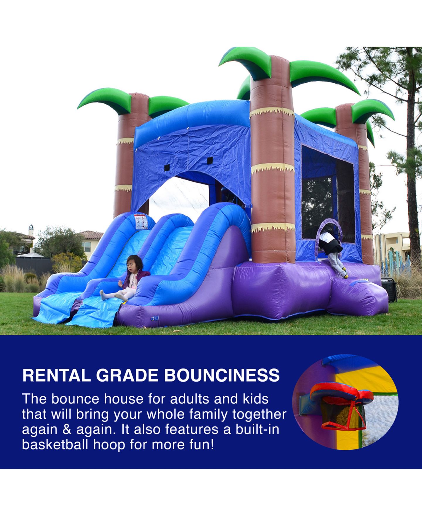 Детская игрушка HERO Kiddo HeroKiddo Enchanted Forest Commercial Grade Inflatable Bounce House & Dual Lane Water Slide Combo (No Blower/No Stakes), цвет: Open Miscellaneous — фото 4