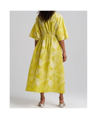 Women's PALM Caftan Dress with Tassel