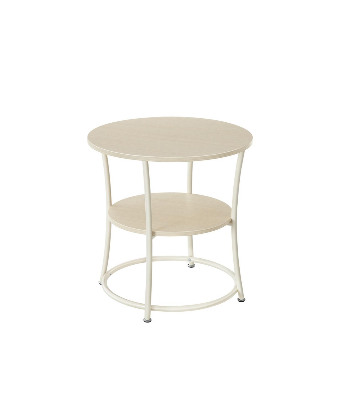 Slickblue Side Table Round End Table with 2 Shelves, Industrial Metal Design, Easy Assembly for Living Room & Bedroom