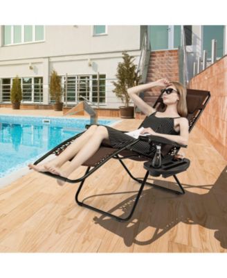 Outdoor Folding Zero Gravity Reclining Lounge Chair