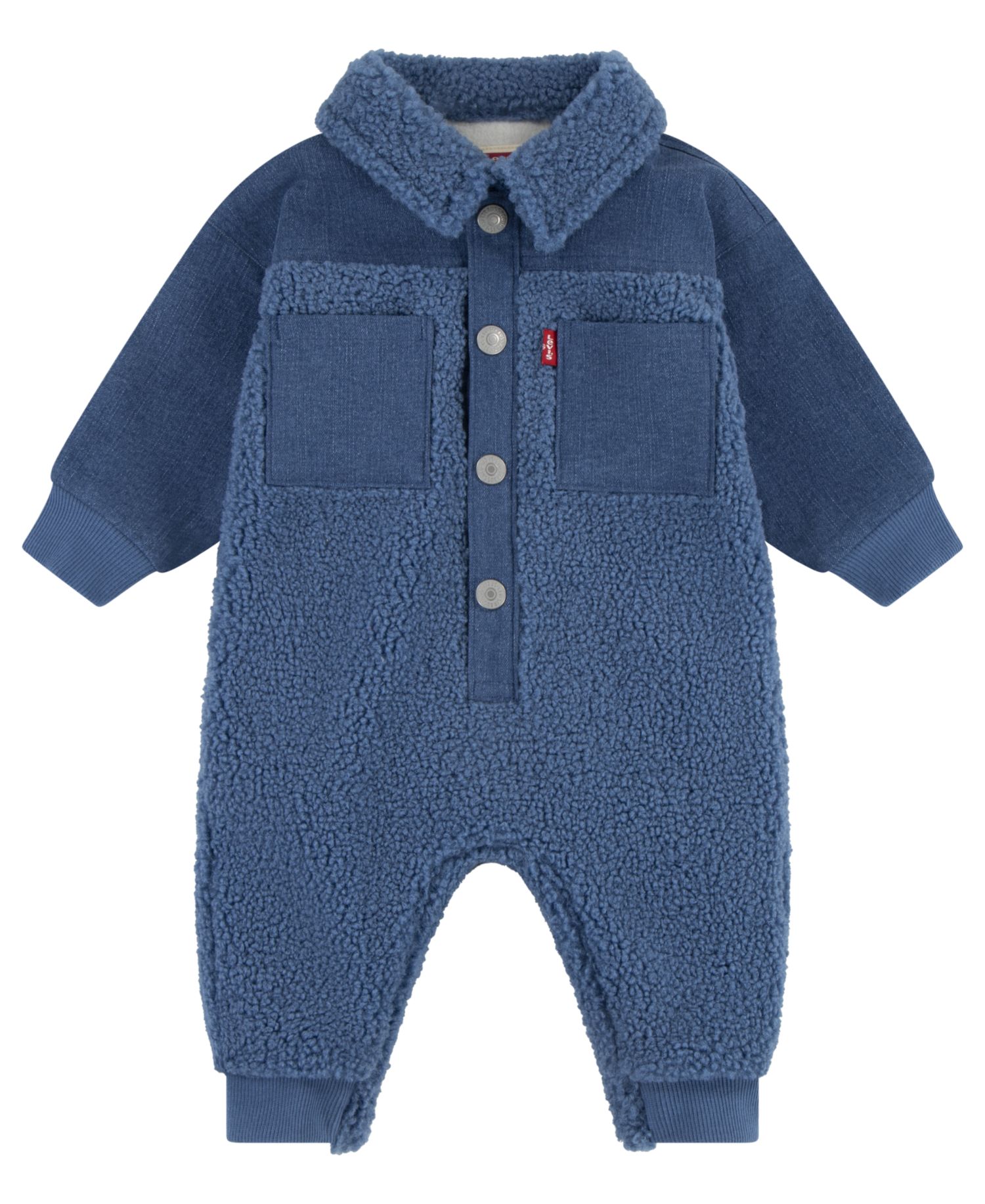 Baby Boys Denim Sherpa Coverall