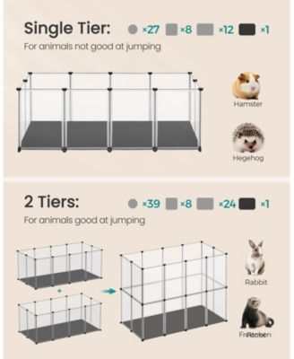 Portable Pet Playpen with Floor and Removable Oxford Fabric Mat for Indoor & Outdoor Use