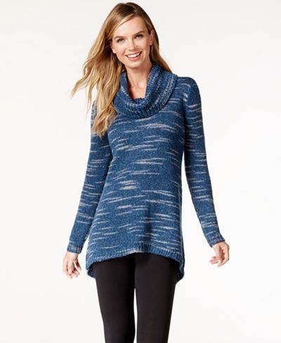 Style & Co. Marled High-Low Tunic Sweater, Only at Macy's - Sweaters ...