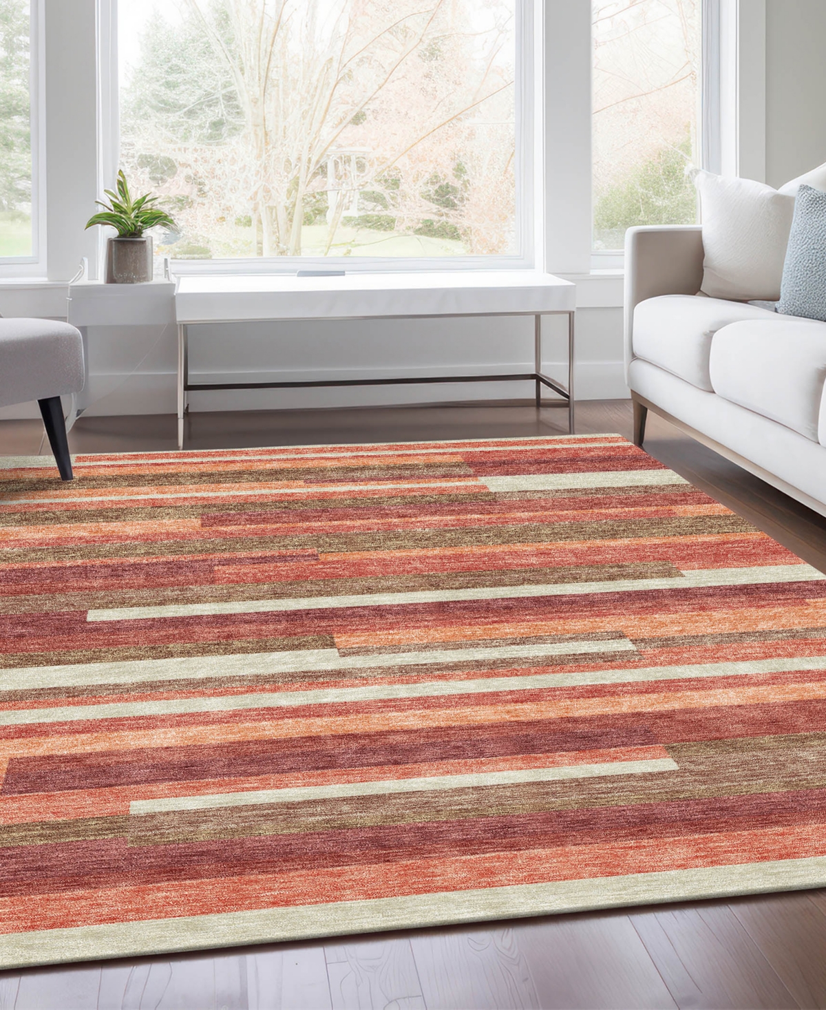 Addison Chantille Acn766 9'x12' Area Rug In Coral