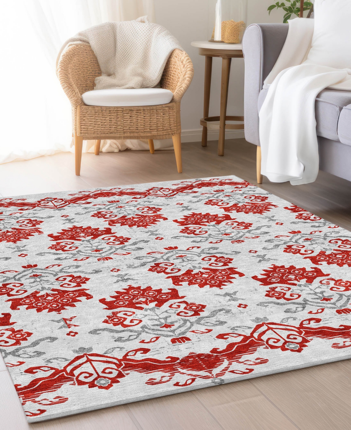 Addison Chantille Acn759 2'6"x3'10" Area Rug In Red