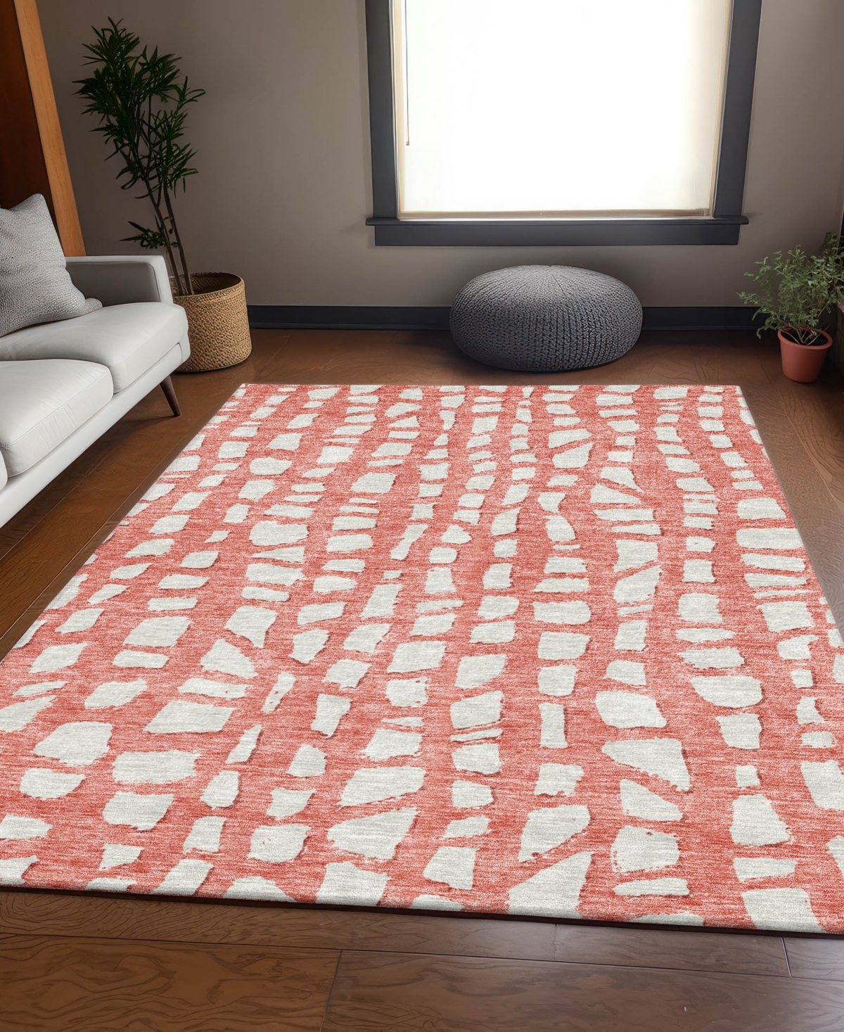 Addison Chantille Acn754 8'x10' Area Rug In Salmon