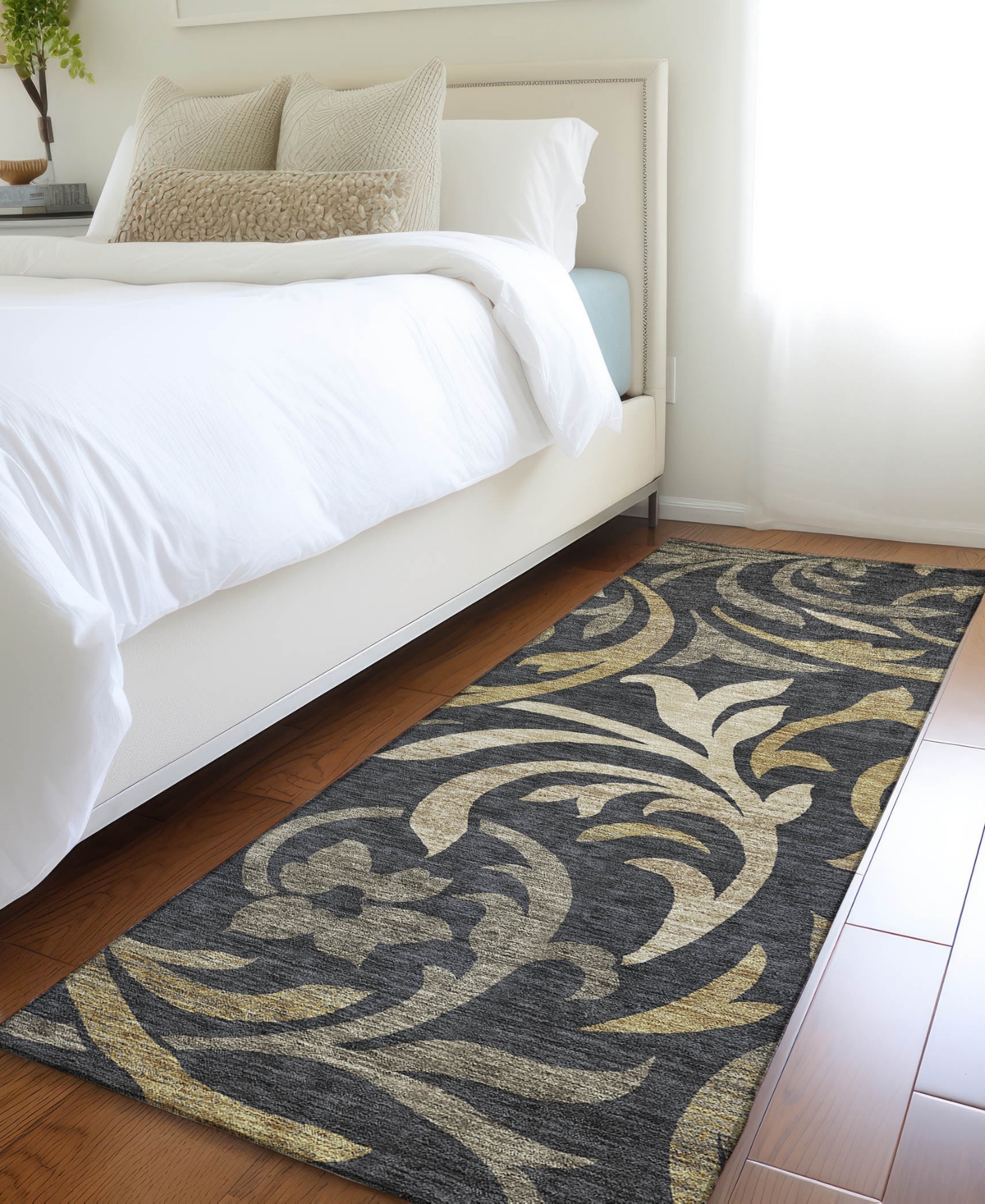 Addison Chantille Machine Washable Acn764 2'3"x7'6" Runner Area Rug In Black