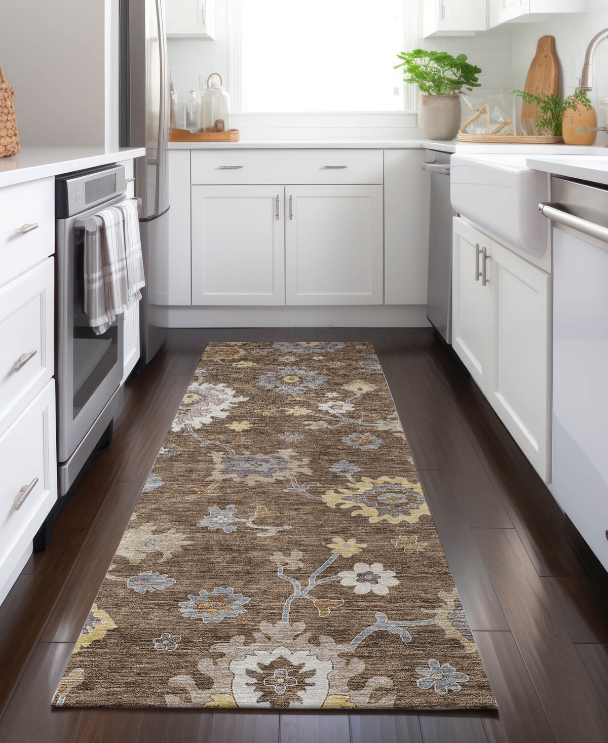 Addison Chantille Acn753 2'3"x7'6" Runner Area Rug In Chocolate