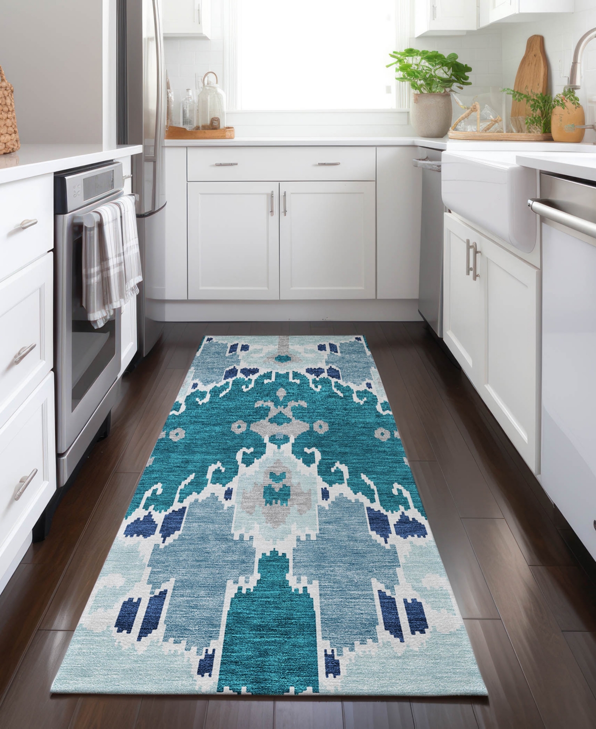 Addison Chantille Acn748 2'3"x7'6" Runner Area Rug In Teal