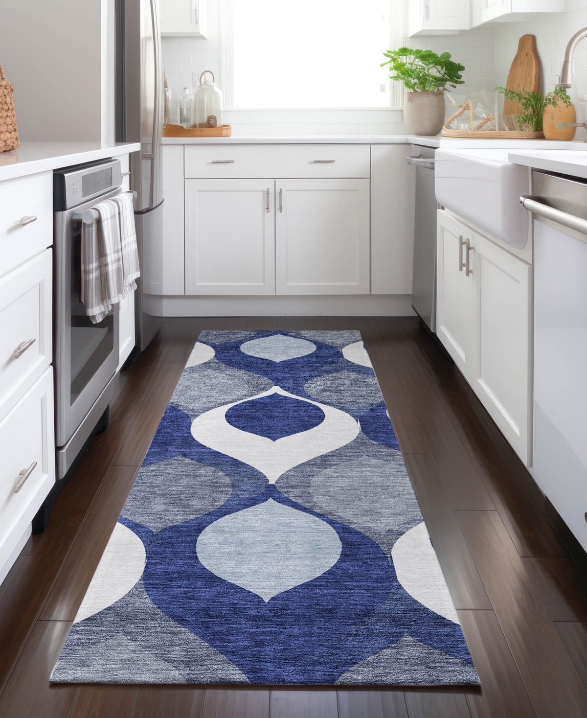 Addison Chantille Acn749 2'3"x7'6" Runner Area Rug In Navy