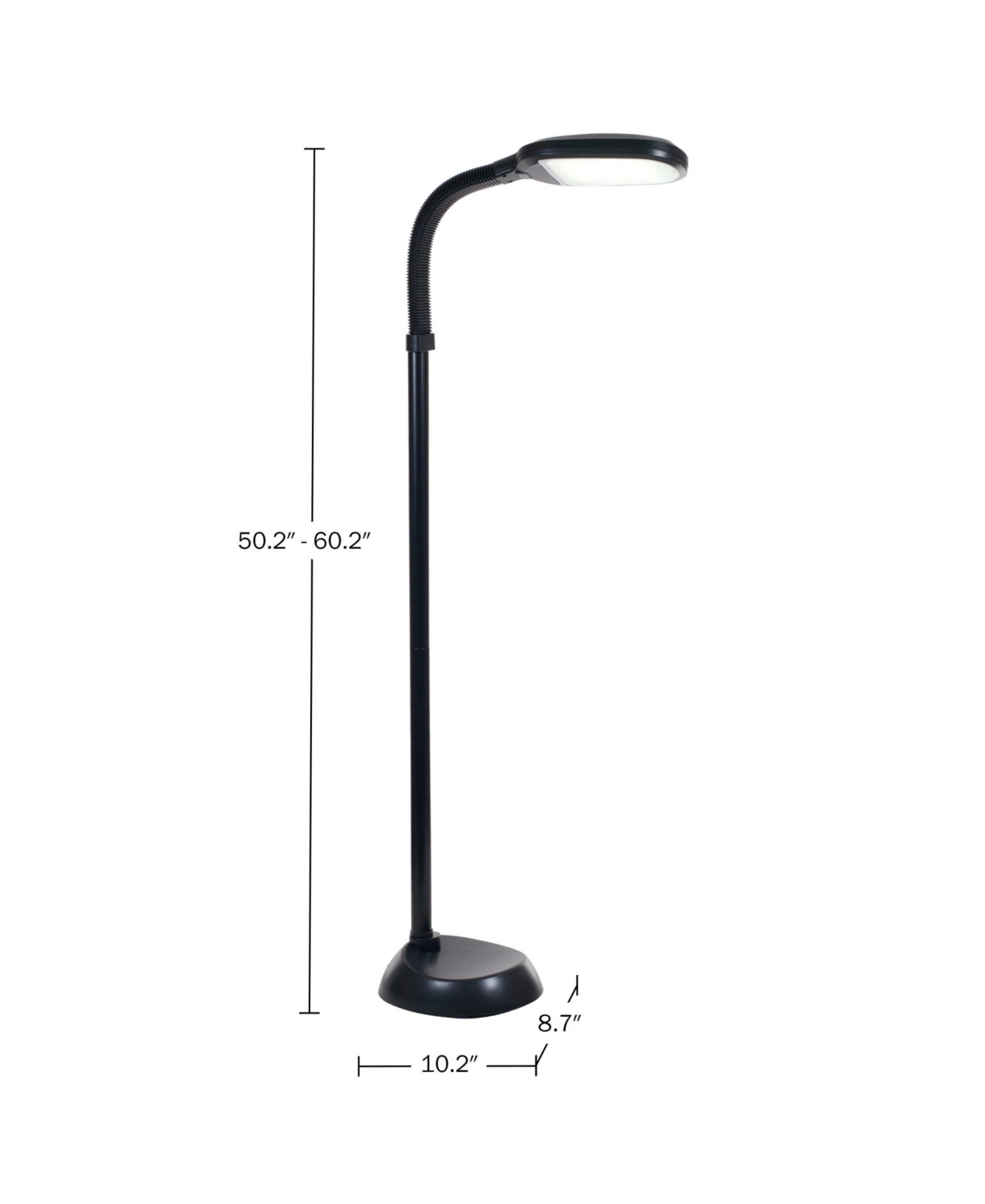 Shop Lavish Home 62.5" Dimmable Natural Sunlight Led Floor Lamp In Black