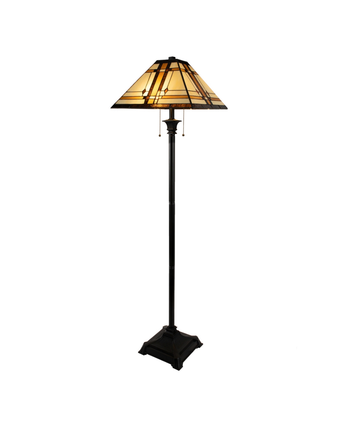 Shop Lavish Home 24" Tiffany Style Floor Lamp In Brown