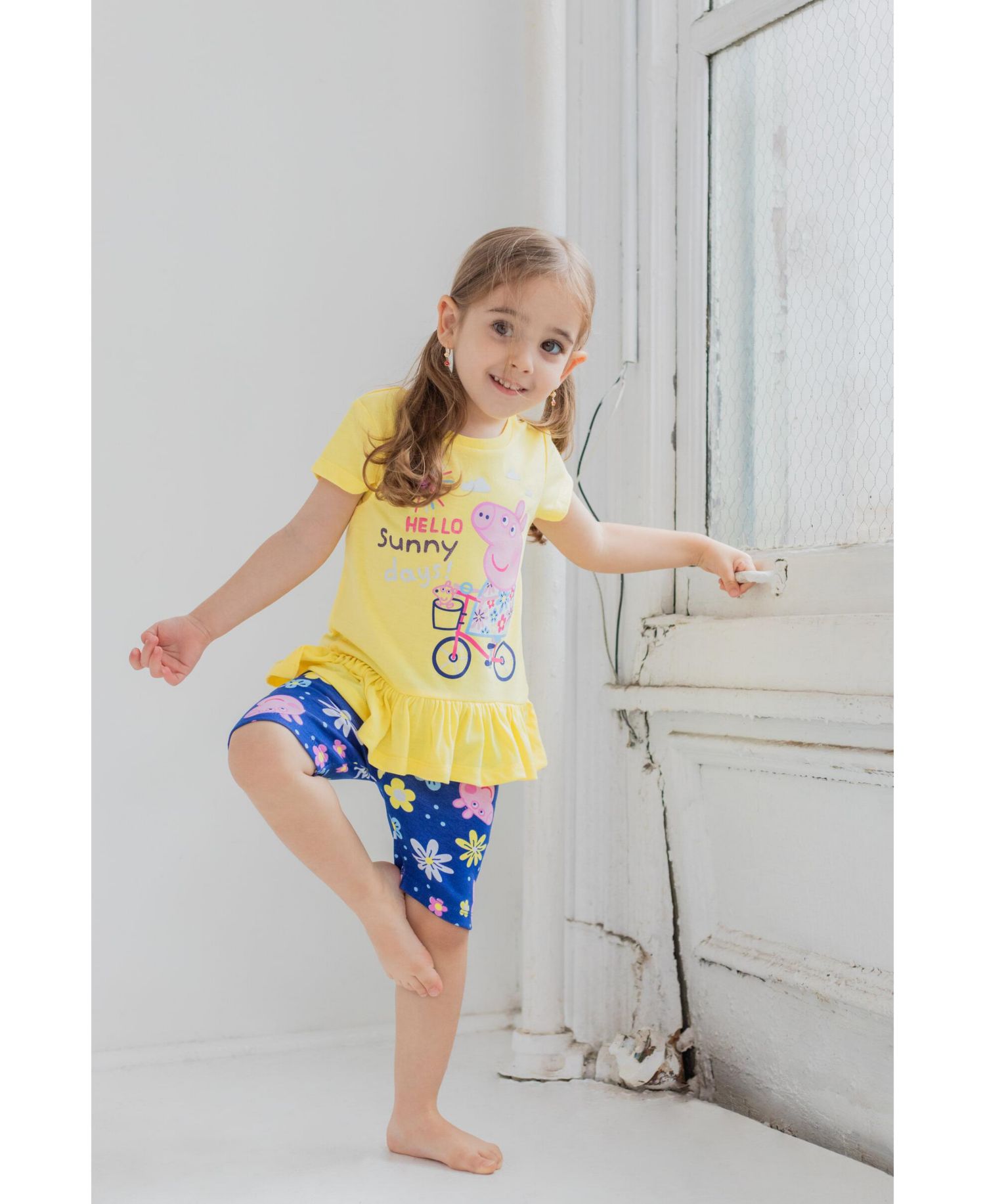 Little Girls Peplum T-Shirt and Shorts Outfit Set