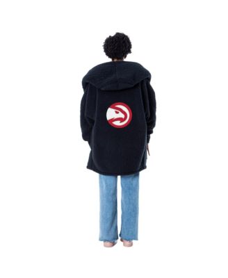 Jill Martin Mens and Womens The Best Lounger In The World Black Atlanta Hawks Oversized Open-Front Hoodie Sweater 22890₽