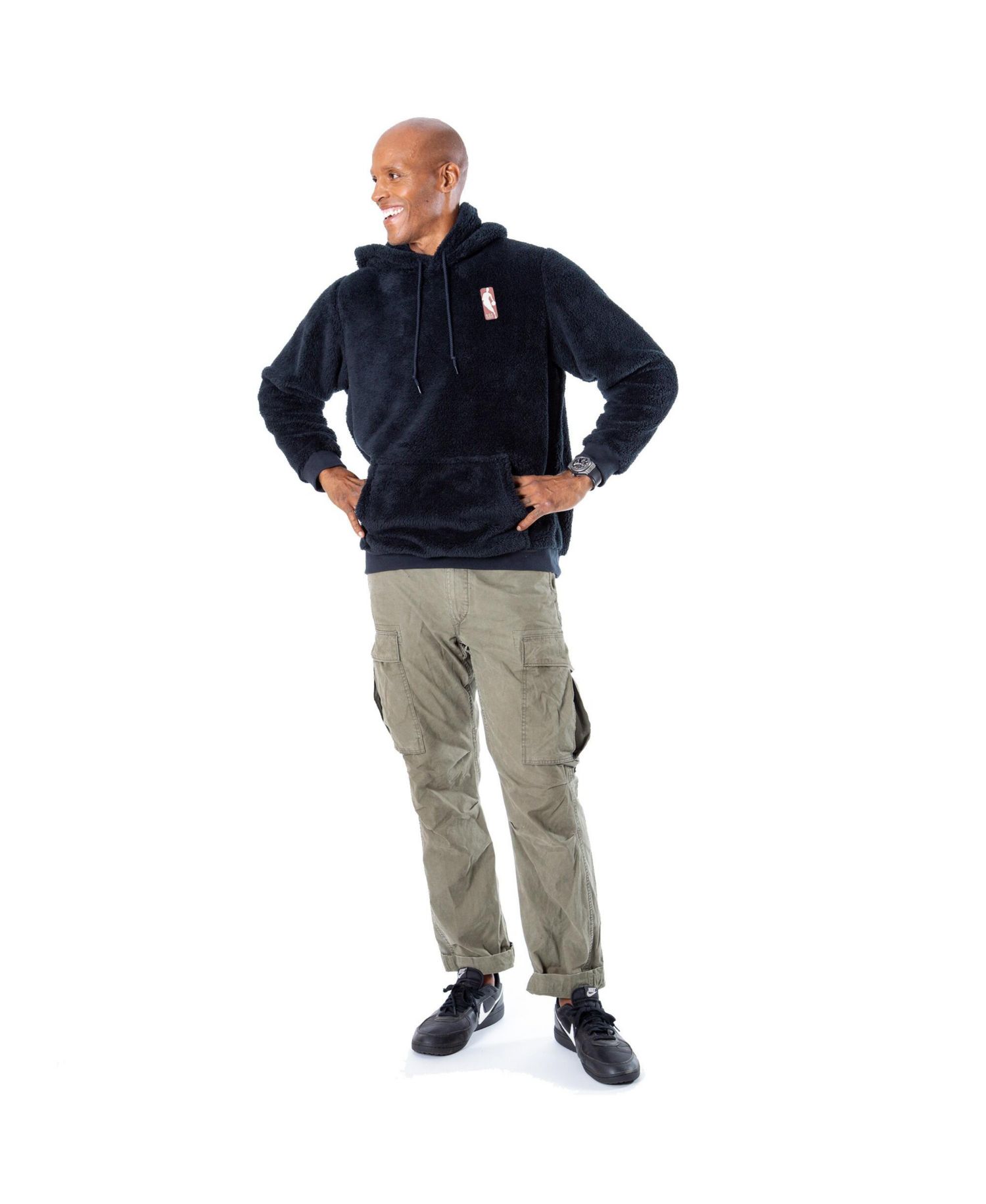 Men's and Women's The Best Lounger In The World Black NBA Breast Cancer Awareness Oversized Lounge Pullover Hoodie