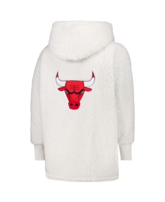 Jill Martin Mens and Womens The Best Lounger In The World Cream Chicago Bulls Oversized Open-Front Hoodie Sweater 22890₽