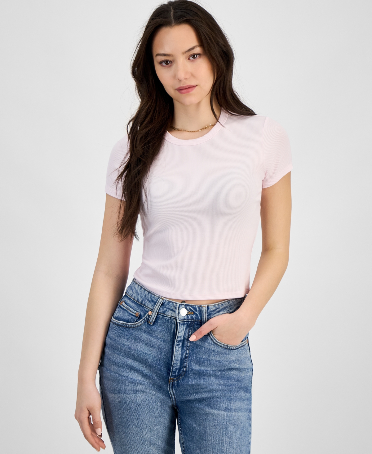 Self Esteem Juniors' Soft Ribbed Baby Tee In Tender Touch