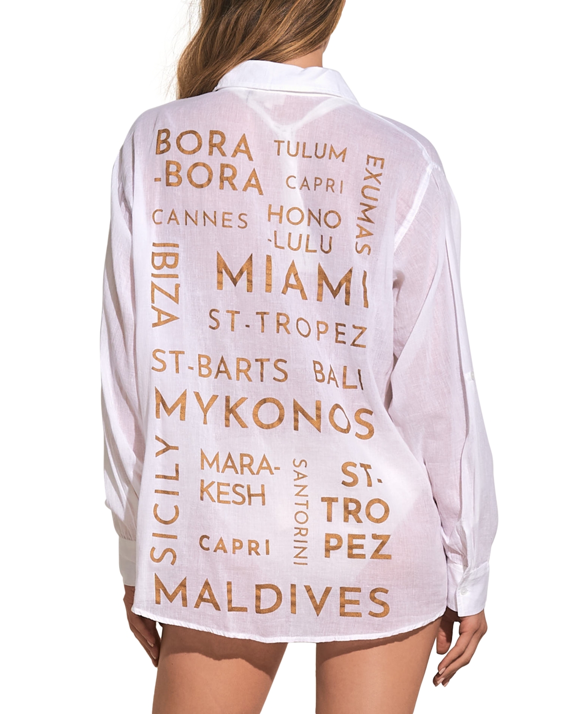 Elan Destination Cover Up In White In White
