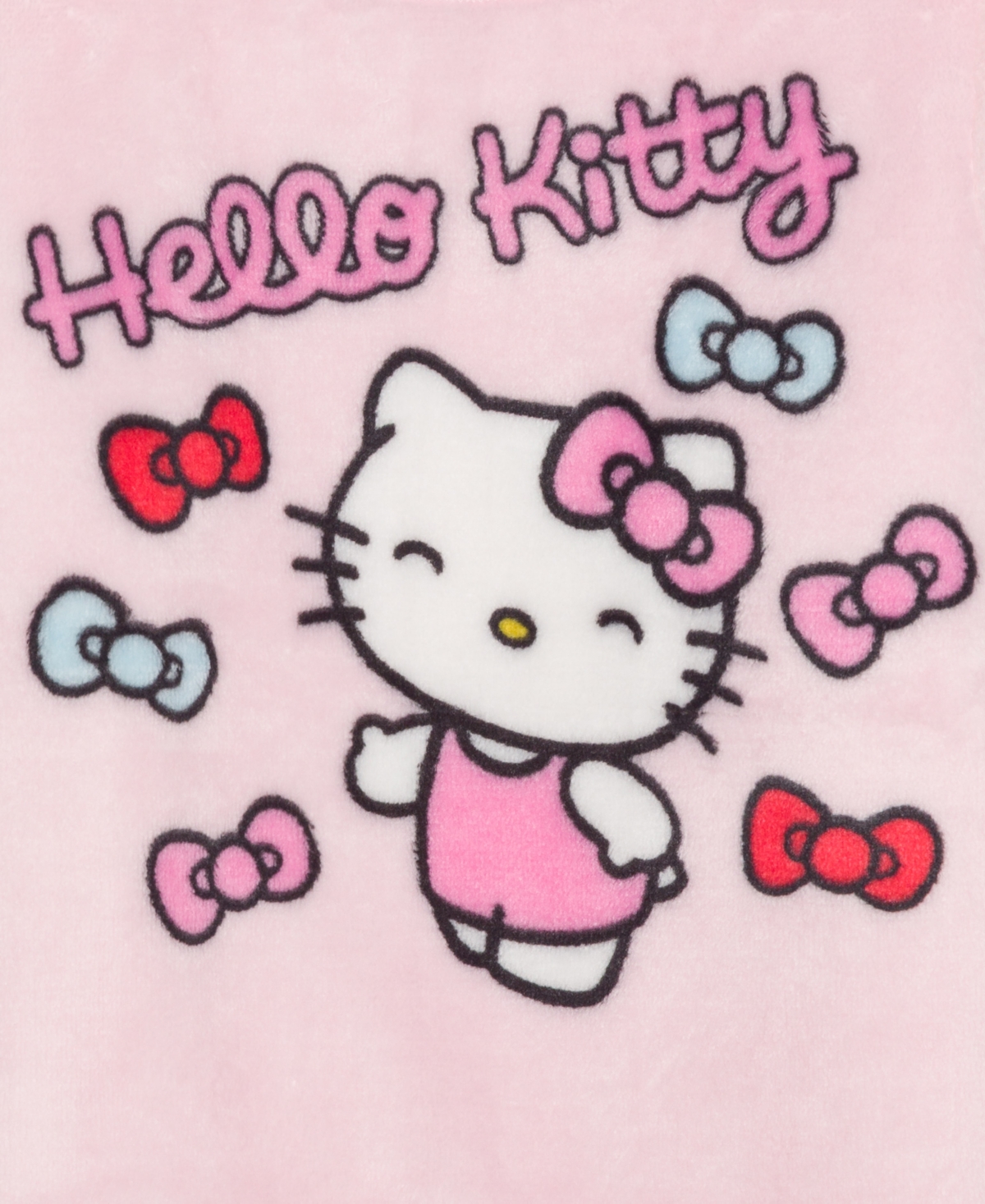 Hello Kitty Toddler and Little Girls Bows Long Sleeve Plush Pullover Sweatshirt