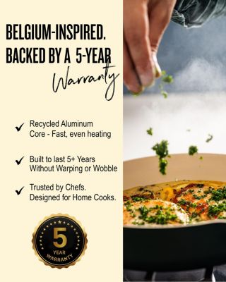 Neat Nested Nonstick Ceramic Cookware Set 5-Piece Set Peach - Easy to Clean, Oven Safe and Made without PFAS, PFOA & PTFE