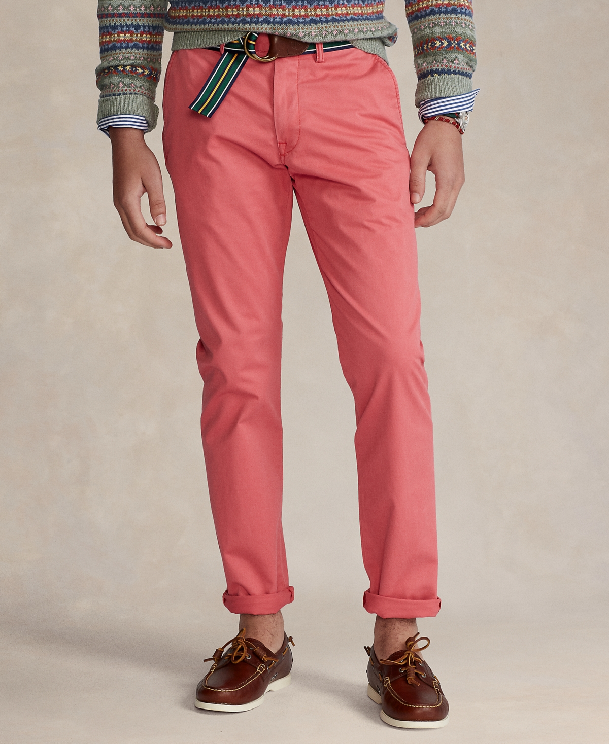 Shop Polo Ralph Lauren Men's Stretch Slim Fit Chino Pants In Nantucket Red