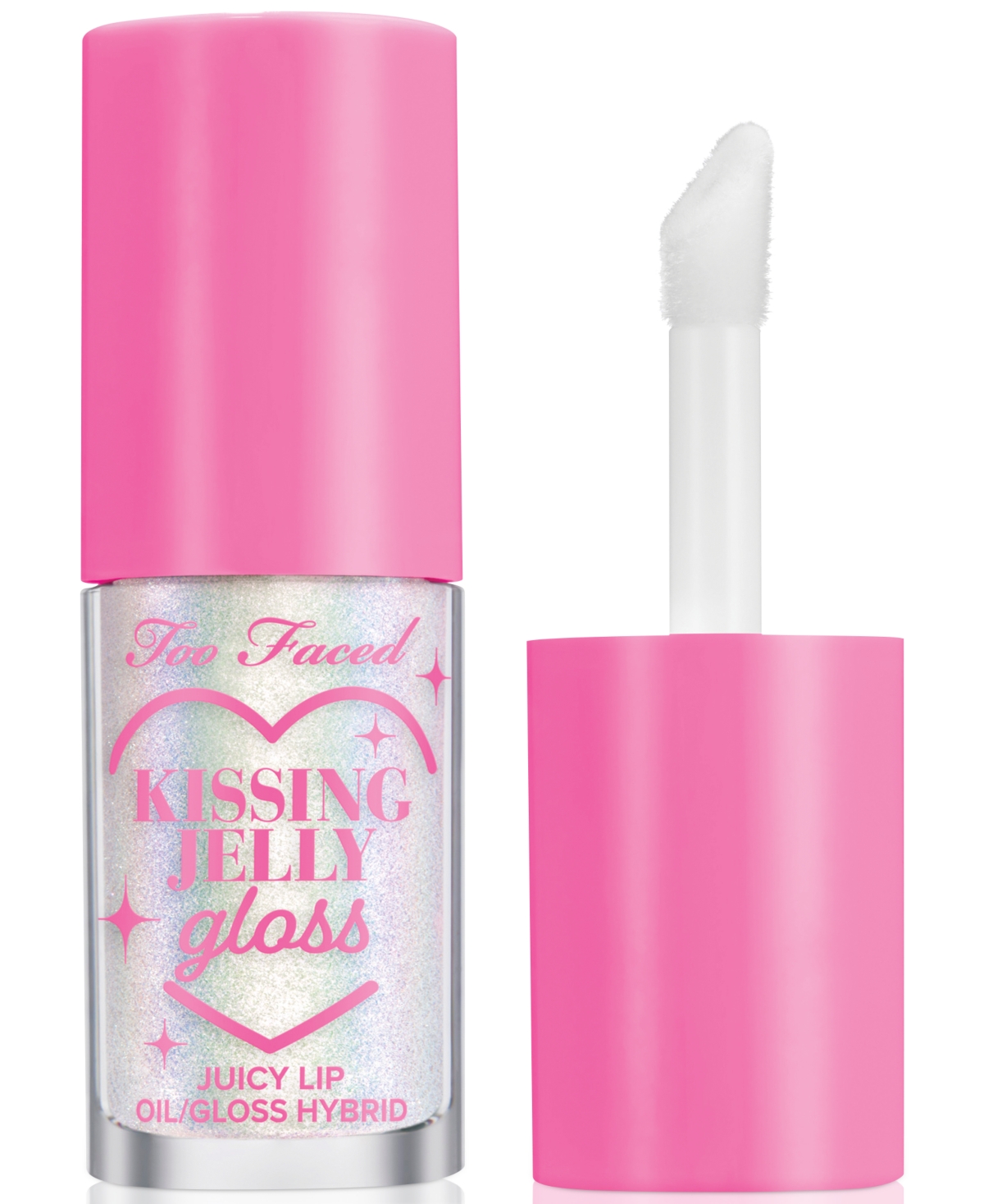 Too Faced Kissing Jelly Lip Oil Gloss 5ml Strawberry Frosting In Strawberry Frosting