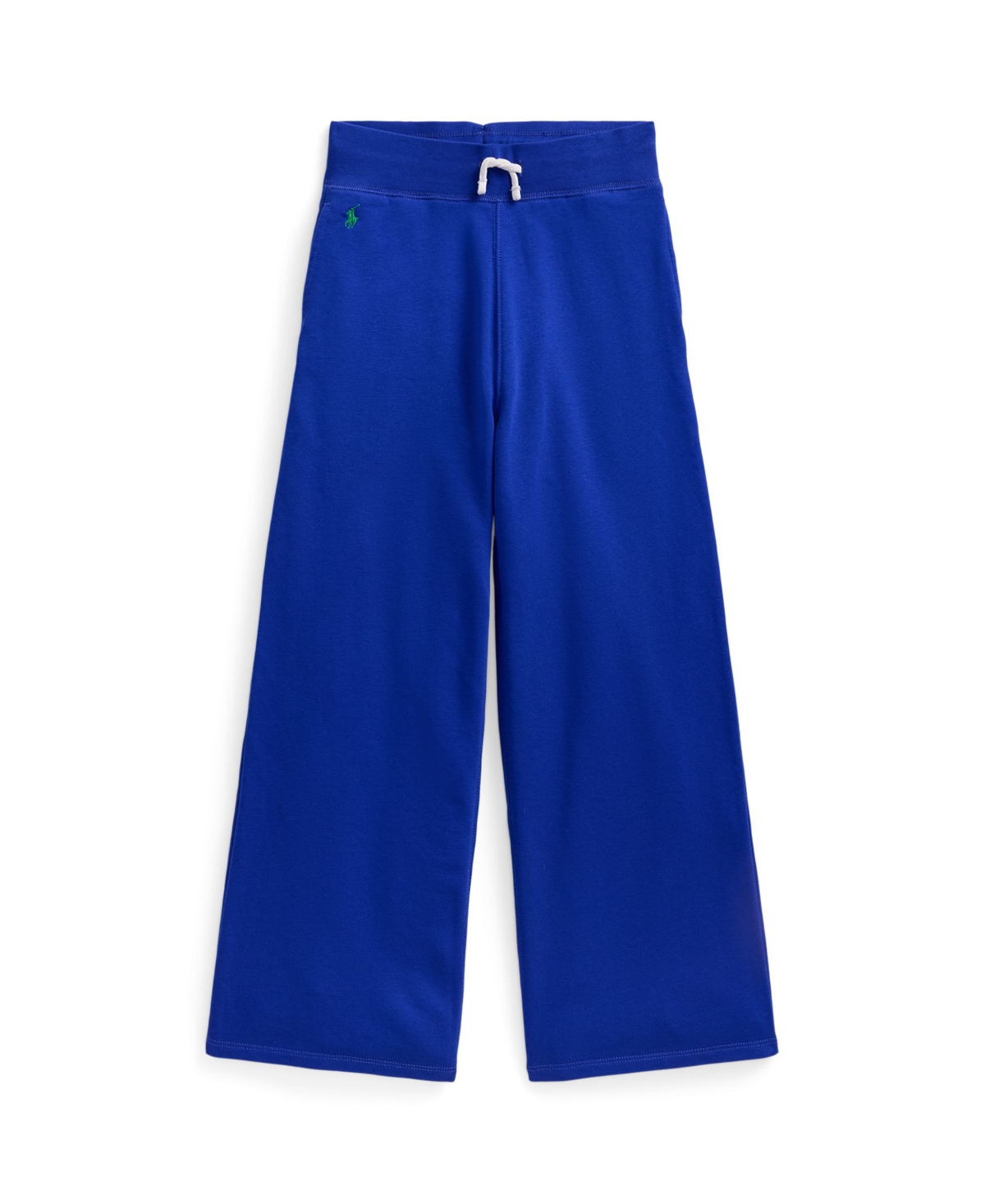 Shop Polo Ralph Lauren Big Girls French Terry Wide-leg Sweatpants In Cruise Royal With Stem