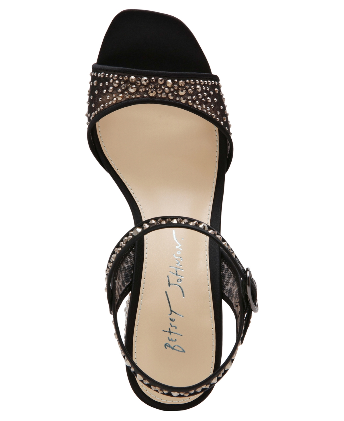 Betsey Johnson Women's Otis Rhinestone Block Heel Sandals