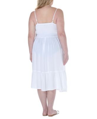 Plus Size Crochet Flounce-Hem Midi Dress