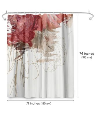 71x74 Crimson Lust Shower Curtain - 100% Polyester Shower Curtain