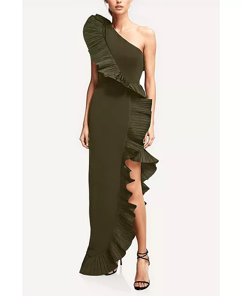 women's the mercer pleated ruffle gown