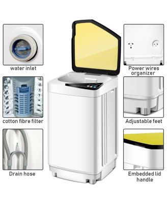 7.7 lbs Full-Automatic Washing Machine with Washer & Spinner, Germicidal Function