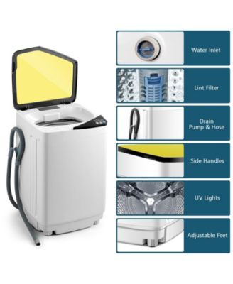 7.7 lbs Full-Automatic Washing Machine with Washer & Spinner, Germicidal Function