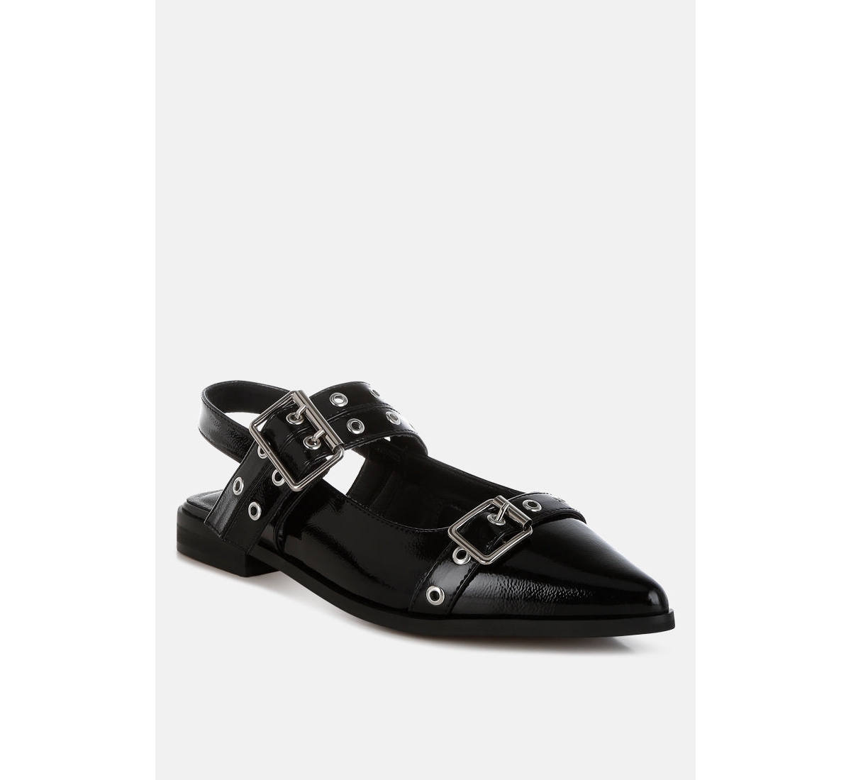 London Rag Betula Eyelets & Buckle Detail Flats
