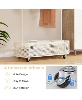 Kid Clothes Rack with 3 Adjustable Heights and Wheels