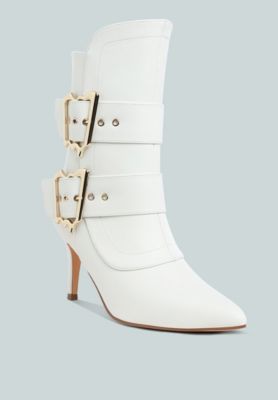 Womens Ebera Chunky Buckle Strap Ankle Boots
