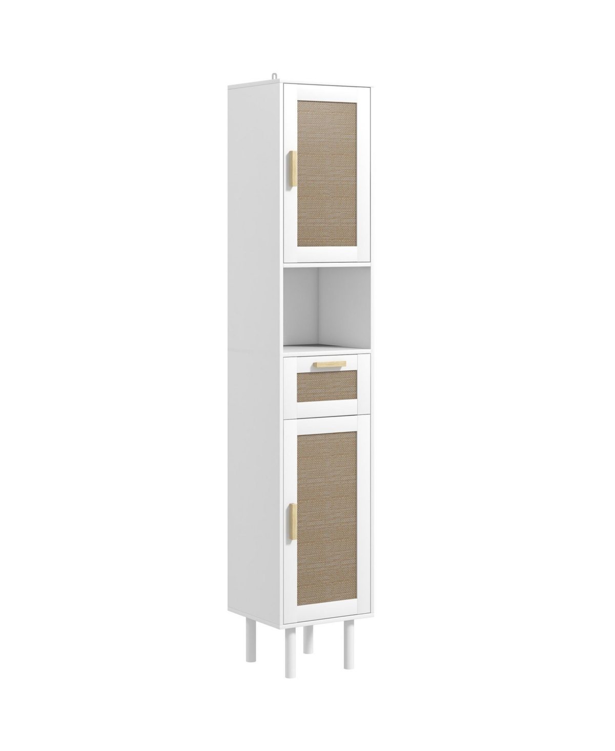 Tall Bathroom Storage Cabinet with Rat Doors, - Oak