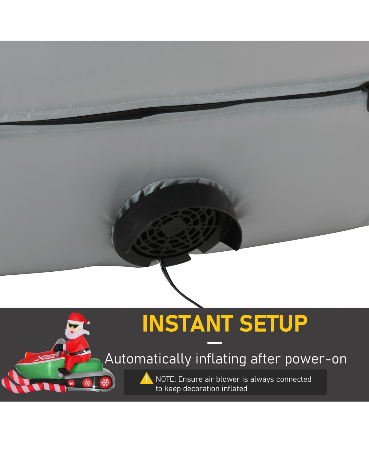 Homcom 7ft Long Santa Snowmobile Outdoor Christmas Inflatable Lawn Blow Up