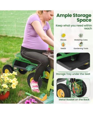 Rolling Tray Gardening Planting with Work Seat Garden Cart