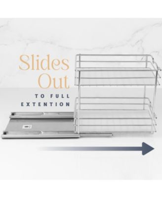 Pull Out Cabinet Organizer for Spices, Cans 2 Tier - 8.5 x 10.38 In