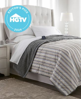 Reversible Micro Flannel&reg; to Sherpa Electric Blanket, Twin