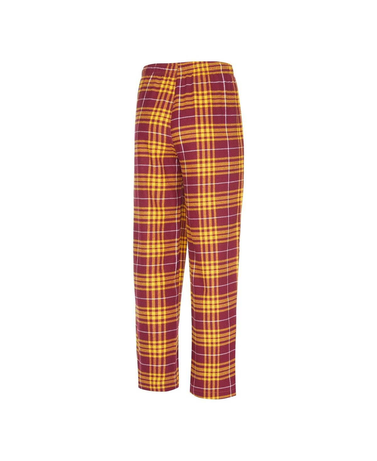 Concepts Sport Men's Burgundy/gold Washington Commanders Vector T-shirt Flannel Pants Sleep Set In Burgundy,gold