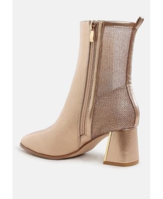 Womens Mimosa Mesh Detail Pointy Ankle Boots