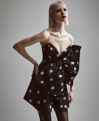 Bardot Women's Brydie Oversized-Bow Dot-Print Mini Dress