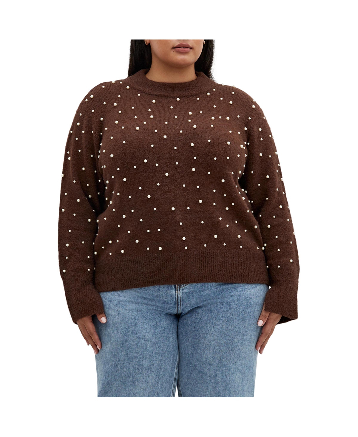 City Chic Plus Size Pearl Gate Sweater