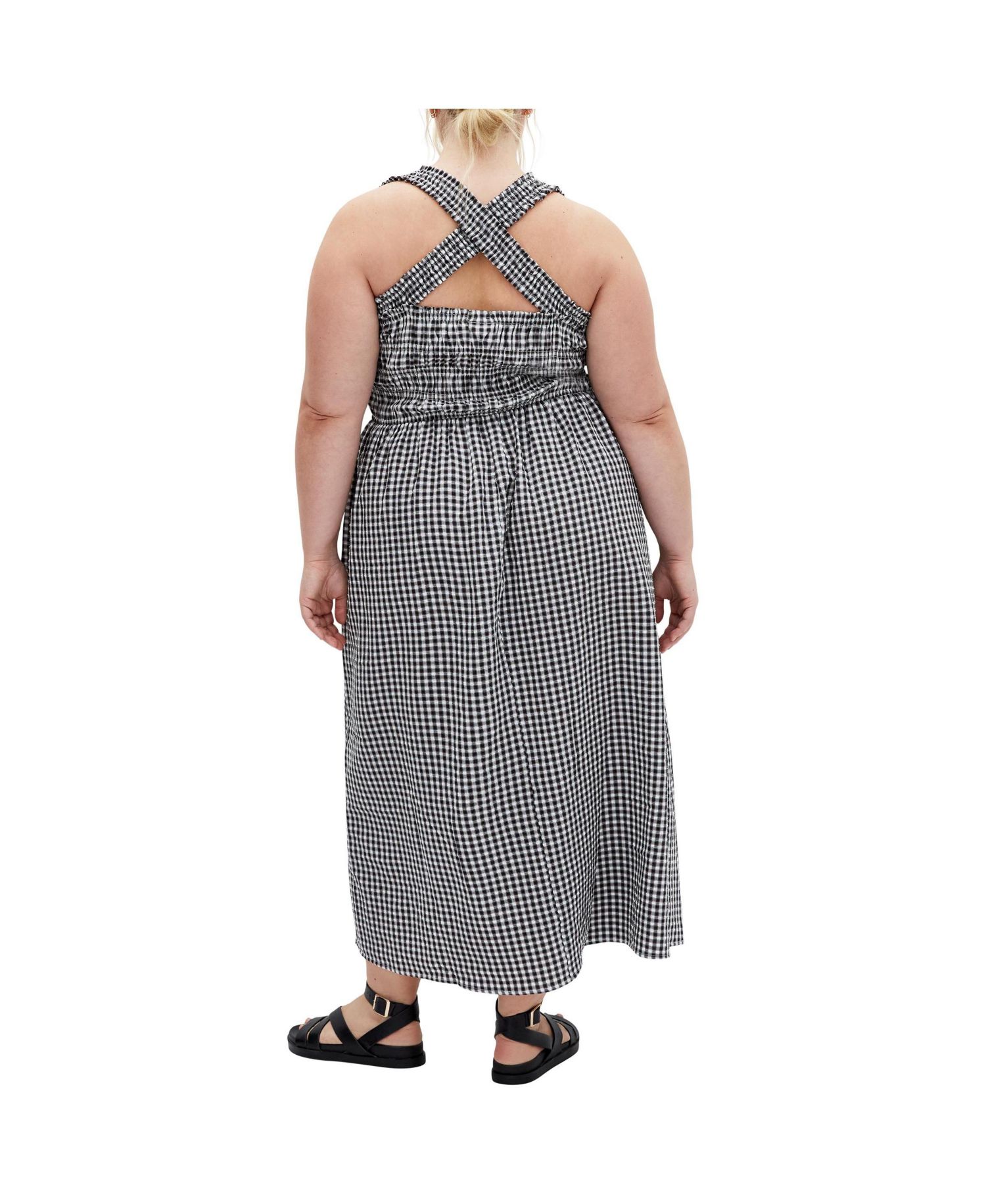 Women's Cute Gingham Maxi Dress