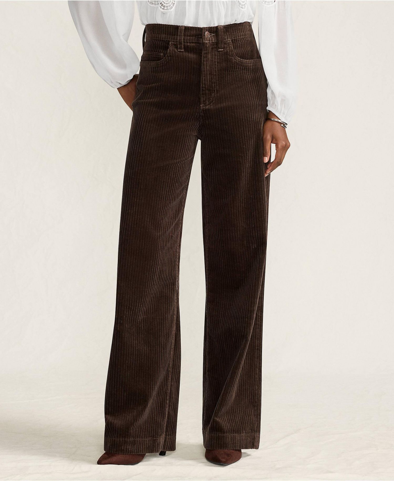 Women's High Rise Wide Leg Corduroy Pants